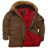 Куртка аляска Slim Fit N-3B Parka Alpha Industries Brown/Red 