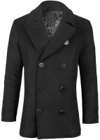 Пальто бушлат Top Gun Men's Wool Military Issue Double Breasted Coat Black