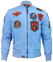 Бомбер Top Gun MA-1 Lightweight Nylon Bomber Jacket With Patches Blue