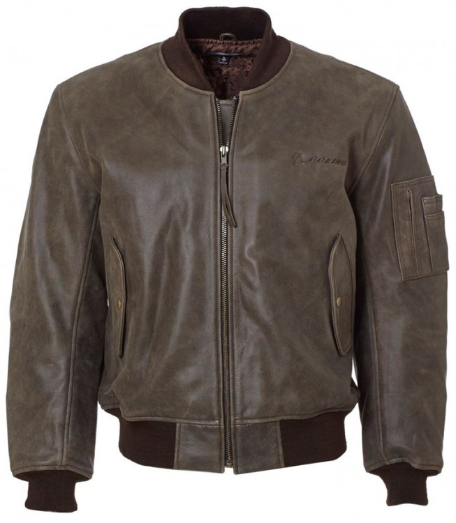 Шкіряна куртка Boeing MA-1 Leather Flight Jacket Brown