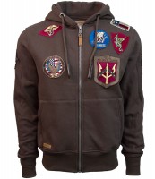 Реглан Top Gun Men's zip up hoodie with patches Brown