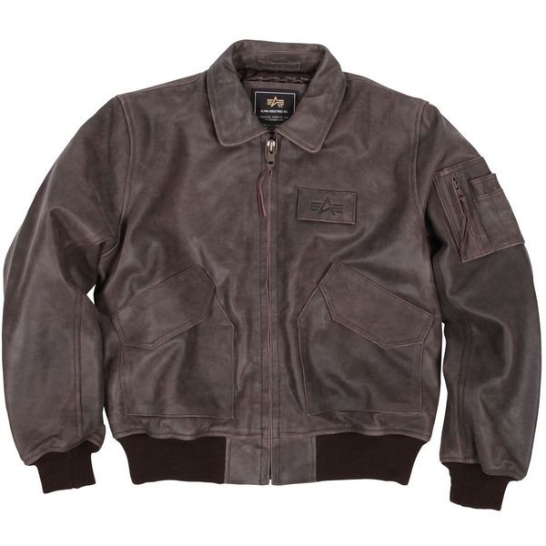 Шкіряна льотна куртка Alpha Industries CWU 45/P Leather Jacket (Brown)