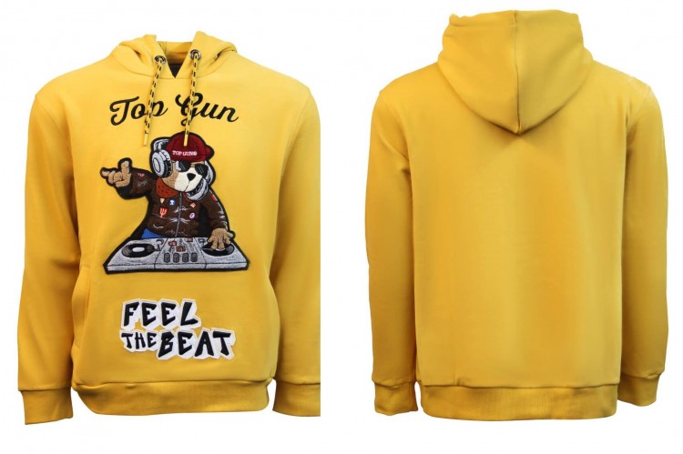 Толстовка Top Gun DJ Bear Hoodie Yellow