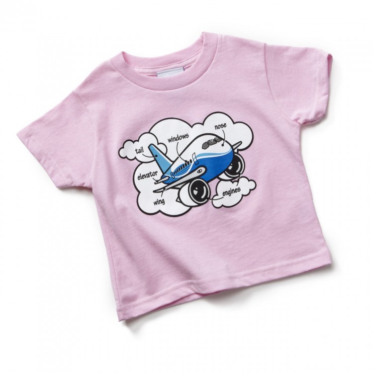 Дитяча футболка Boeing Airplane Parts Toddler Pink