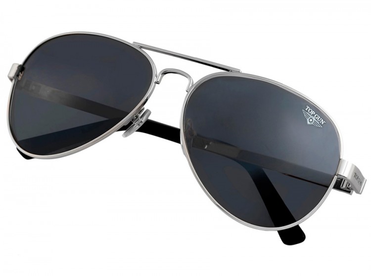 Поляризаційні сонцезахисні окуляри Top Gun Polarized Aviator "Runway" Silver