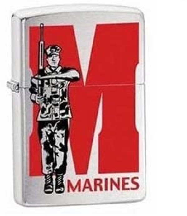 Бензинова запальничка Zippo Marines, 21104 (Brushed Chrome)