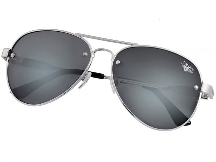 Поляризаційні сонцезахисні окуляри Top Gun Polarized Aviator "Rivet" Silver