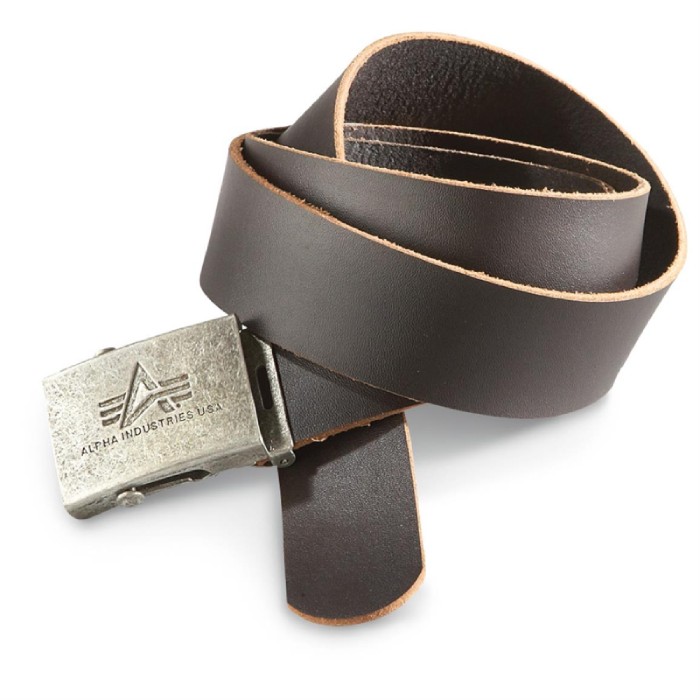 Шкіряний ремінь Alpha Industries Inc. Leather Belt (коричневий) 153906