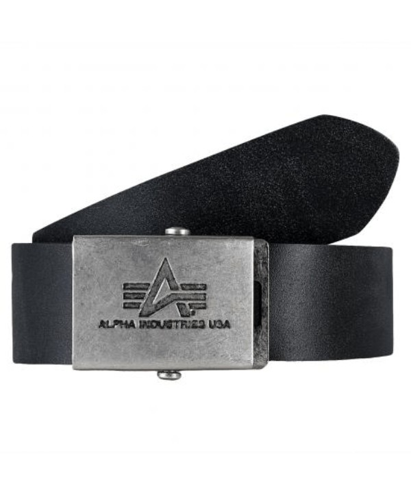 Шкіряний ремінь Alpha Industries Inc. Leather Belt (чорний) 153906