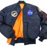 Льотна куртка NASA MA-1 Flight Jacket Alpha Industries Replica Blue