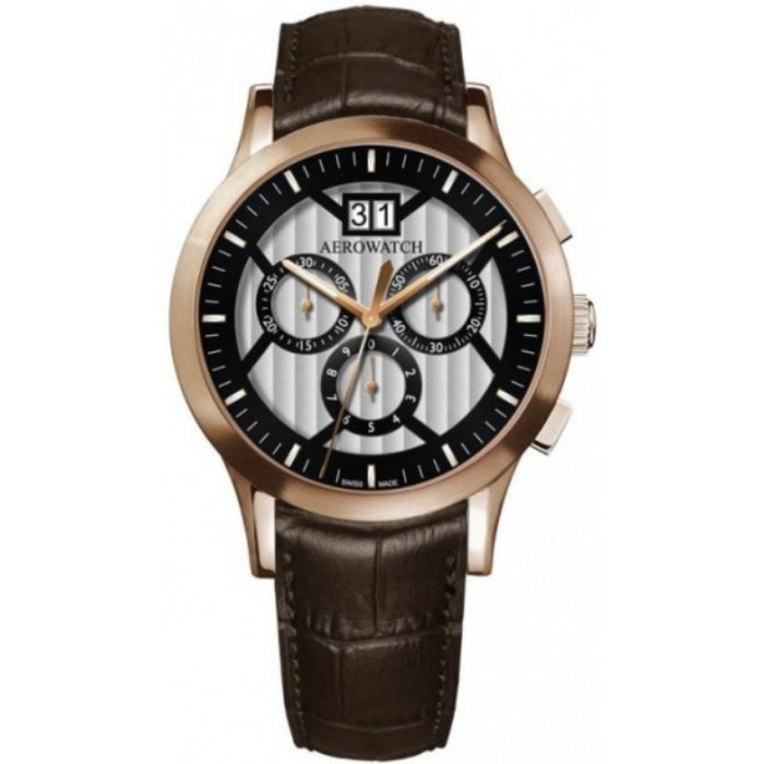 Льотний чоловічий наручний годинник Aerowatch LES GRANDES CLASSIQUES Chronograph 80966RO05