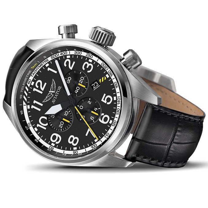 Льотний годинник Aviator Airacobra P45 Chrono (Black) V.2.25.0.169.4