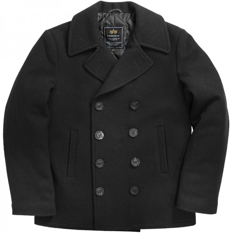 Пальто бушлат Navy Pea Coat Alpha Industries Black