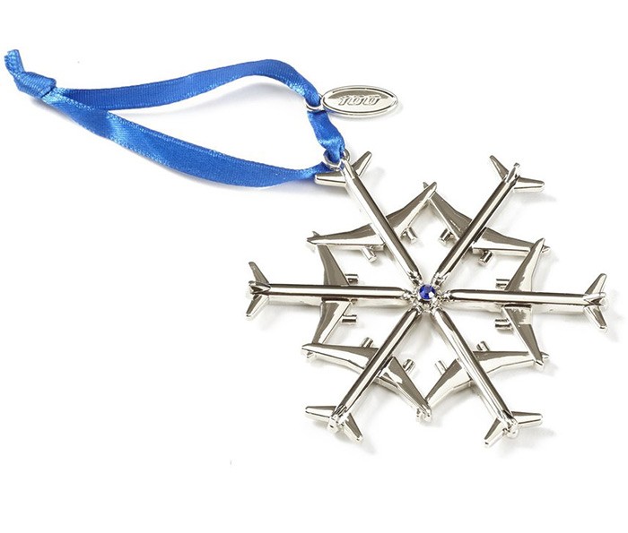 Boeing Jet Snowflake Waterford Nickel-Plated Ornament