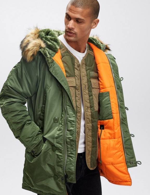 Куртка аляска Slim Fit N-3B Parka Alpha Industries Sage Green