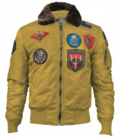Бомбер Top Gun Official B-15 Flight Bomber Jacket with Patches Wheat