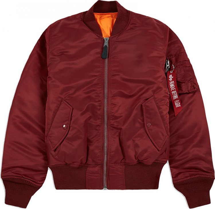 Бомбер MA-1 Flight Jacket Alpha Industries Maroon