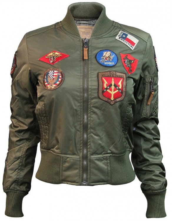 Жіночий бомбер Miss Top Gun MA-1 jacket with patches Olive