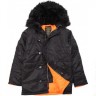 Куртка аляска Alpha Industries Slim Fit N-3B Parka чорна (black/black fur)