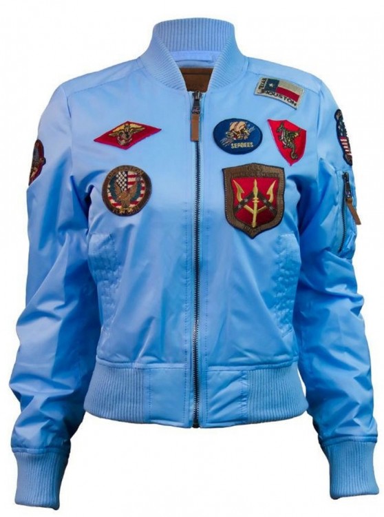 Жіночий бомбер Miss Top Gun MA-1 jacket with patches Blue